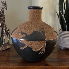 Emmanuel Maldonado Hand-Burnished Art Pottery Vase with Geometric Deco Design — listing 3