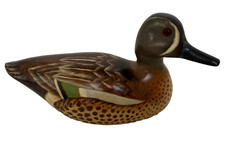 Signed Hand-Carved Green-Winged Teal Decorative Duck Decoy, Multi-Wood Inlay, Dated 1993 — listing 4