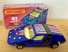 Matchbox Superfast No. 41 Siva Spyder, Blue with Stars & Stripes Livery — listing 6