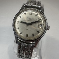 Vintage Gruen Precision 17 Jewels Men's Wristwatch with Date, 14K Gold Filled Cushion Case — listing 4