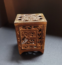 Vintage Mechanical Combination Dial Coin Safe / Bank with Visible Gear Movement, 5x4 in.