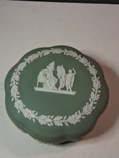 Wedgwood Sage Green Jasperware Footed Vase with Classical Figures, 14cm — listing 6