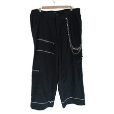 Hot Topic Black Wash Denim Cargo Pants with D-Ring Hardware, Size 36x32 — listing 5