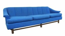 Mid-Century Modern Teak Frame Settee/Loveseat with Integrated Side Table — listing 2