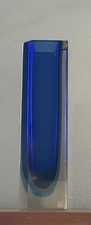 Murano Sommerso Art Glass Vase, Multicolor Rainbow Cased Glass