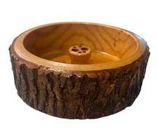 Turned Wood Nut Bowl with Cast Metal Nutcracker Post Center