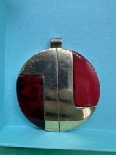 Vintage Lanvin Paris Modernist Lucite Pendant Snake Chain Necklace — listing 2