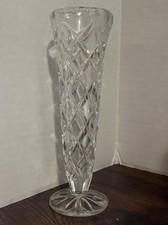 Cut Crystal Bud Vase with Diamond Cross-Hatch and Fan Cut Pattern — listing 6