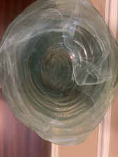 Vintage Emerald Green Art Glass Basket with Twisted Pinched Handle — listing 2