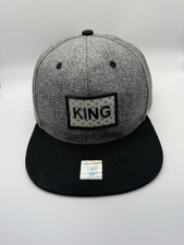 "KING" Black Snapback Hat with Raised 3D Rubber Lettering and Faux Leather Brim — listing 6