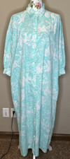 Vintage Brownstone Studio Blush Pink Nylon Long Nightgown with Lace & Embroidered Yoke