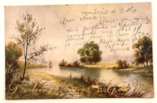 Eastport, Maine Fisherman Statue & Tugboat Postcard (Maine Scenics MS 1051) — listing 2