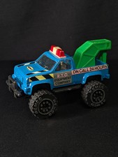 Vintage 1980s Remco Diecast Truck Lot - 3 Pieces (R.T.O. Tow Truck, Red 4x4 Pickup, State Trucking Box Truck)