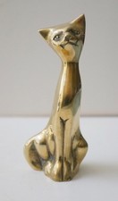 Vintage Solid Brass Cat Figurine with Arched Back and Raised Tail — listing 2