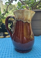 Vintage Brown Drip Glaze Pitcher and Wash Basin Bowl Set — listing 4