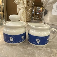 Morton Salt "When It Rains It Pours" Advertising Sugar Bowl and Creamer Set — listing 5