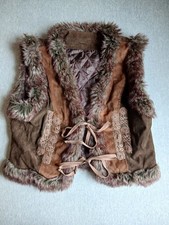 Penny Lane Faux Fur Trim Suede Boho Vest — listing 3