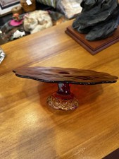 Cake Server / Pie Server with Ruby Red Molded Glass Grape-Pattern Handle — listing 5