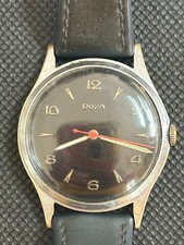 Vintage Doxa Men's Dress Watch, Gold-Tone Case, Manual Wind, Silver Sunburst Dial — listing 6