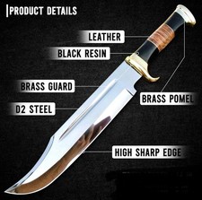 Hand-Forged Fixed-Blade Belt Knife with Wood Handle and Fringed Leather Sheath — listing 4