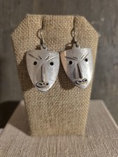 Taxco Sterling Silver Modernist Dangle Earrings with Geometric Dot Pattern — listing 5