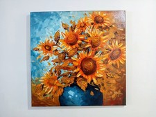 Original Oil Painting of Sunflowers in a Vase, Signed — listing 2