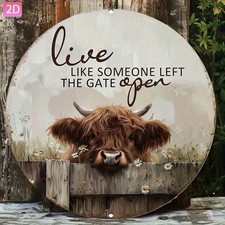 Farmhouse Cow "Home Is Where My Herd Is" Framed Wall Art in Distressed Reclaimed Wood Frame