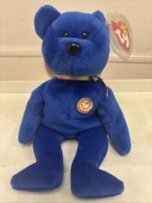 Ty Beanie Baby 'Clubby' Blue Bear (pair)