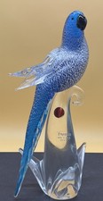 Murano-Style Hand-Blown Art Glass Bird Figurine with Amber & Amethyst Sommerso Body — listing 5