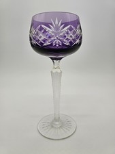 Green Cut-to-Clear Crystal Champagne Coupe with Grapevine Motif and Faceted Stem — listing 6