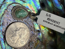 Native American Sterling Silver Free-Form Turquoise Pendant Necklace — listing 6
