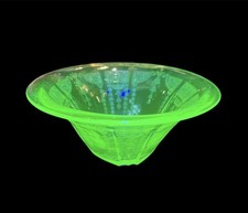 Green Depression Glass 8-inch Swirl Pattern Salad/Luncheon Plate (Uranium Glass) — listing 5