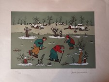 Josip Generalić 'Erntezeit' (Harvest Time) Naive Art Exhibition Print, 1977 — listing 3