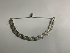 Sterling Silver Braided Herringbone Bracelet, Mexico 925