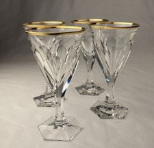 Cut Crystal Wine or Water Goblet with Star-Cut Foot and Vertical Panel Cuts — listing 5