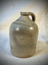 Antique Stoneware Whiskey Jug with Brown Albany Slip Glaze, Beehive Form — listing 5