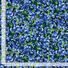 Vintage Cotton Fabric with Red Diagonal Lattice and Blueberry Print — listing 5