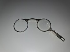 Antique Folding Lorgnette Spectacles with Engraved Silver-Tone Frames — listing 2