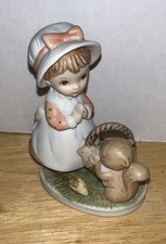 Vintage Praying Squirrel/Chipmunk in Bed with Teddy Bear Resin Figurine — listing 4
