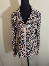 Mila & Milo Women's Animal Print Zip-Front Jacket, Size L