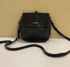 Vintage Dooney & Bourke All-Weather Leather Black Equestrian Flap Crossbody Bag — listing 5