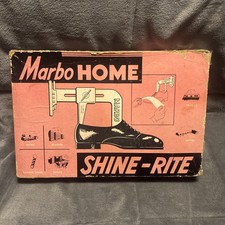 Vintage Wooden Shoe Shine Box with Integral Foot Rest and Wire Handle — listing 2