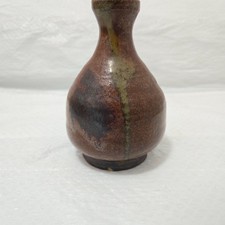 Vintage Mid-Century Olive Green Bud Vase with Bulbous Base and Flared Neck — listing 4