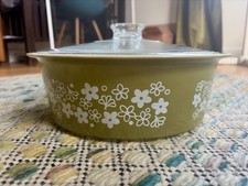 Vintage Pyrex Spring Blossom Green (Crazy Daisy) Cinderella Mixing Bowl #441 — listing 4
