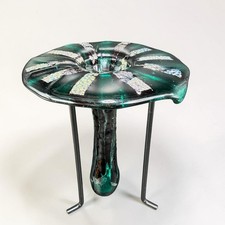 Vintage Hand-Blown Clear Glass Bowl with Iridescent Sheen — listing 2