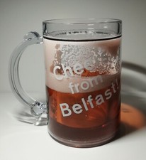 Vintage Cream-Glazed Belfast Souvenir Mug with Black Cityscape Transfer — listing 5