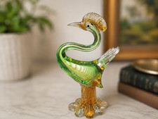 Murano Style Art Glass Birds on Controlled-Bubble Bowl Figurine — listing 6