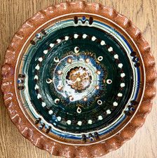 Bulgarian Troyan Redware Pottery Vase with Peacock Eye Drip Glaze — listing 3
