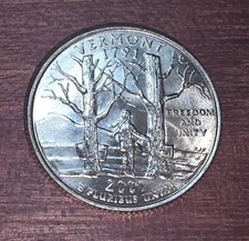 U.S. Mint Sewn Canvas Bags of 2001 Vermont State Quarters ($25 Face Value Each, P and D Mints) — listing 6
