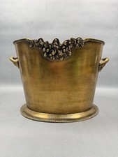 Vintage Octagonal Faux-Woodgrain Ice Bucket with Brass Dome Lid and Acorn Finial — listing 3